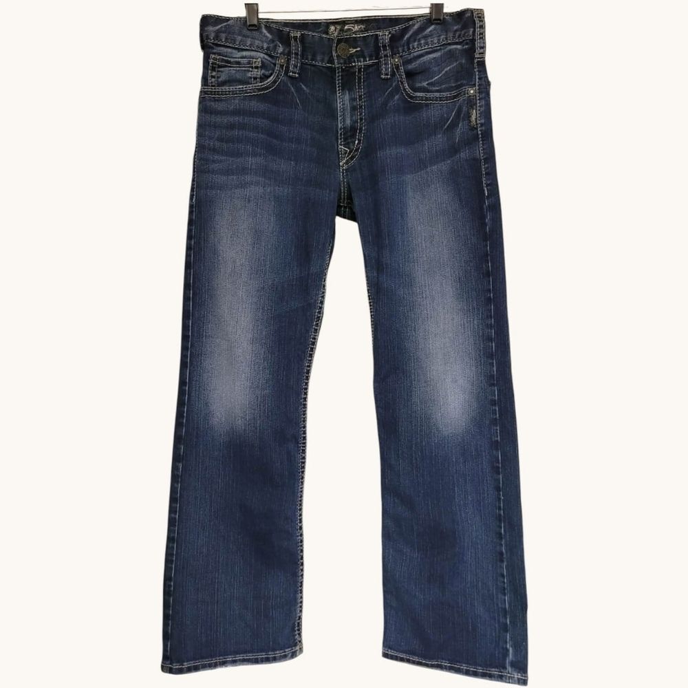 Silver Jeans Zac Relaxed Straight Bootcut Jeans Mens, Measures 35x31 (tag 34x32)